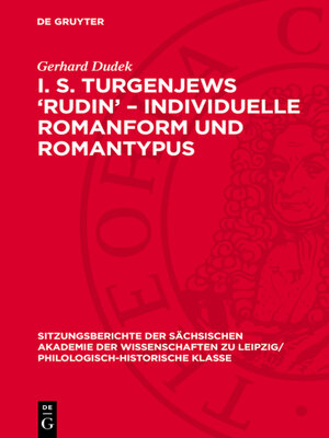 cover image of I. S. Turgenjews 'Rudin' – Individuelle Romanform und Romantypus